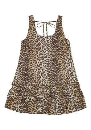 GANNI leopard-print dress - Neutrals