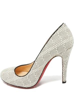 Christian Louboutin Pre-Owned woven round-toe pumps - White