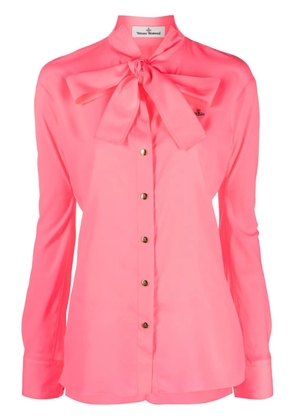 Vivienne Westwood logo-embroidered tie-fastening shirt - Pink