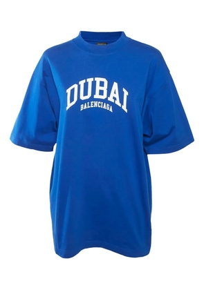 Balenciaga Pre-Owned text-print cotton t-shirt - Blue