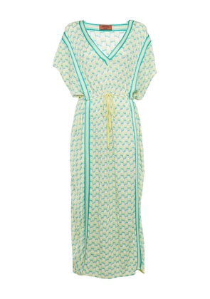 Missoni V-neck drawstring dress - Yellow