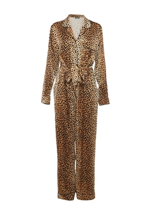Dolce & Gabbana Pre-Owned leopard-print silk jumpsuit - Neutrals