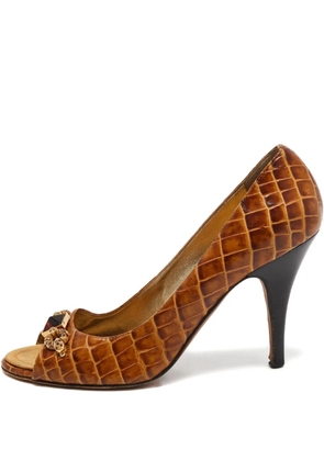Giuseppe Zanotti Vintage 95mm crocodile-embossed pumps - Brown