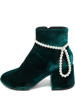 Maison Martin Margiela Pre-Owned pearl-embellishment ankle boots - Green