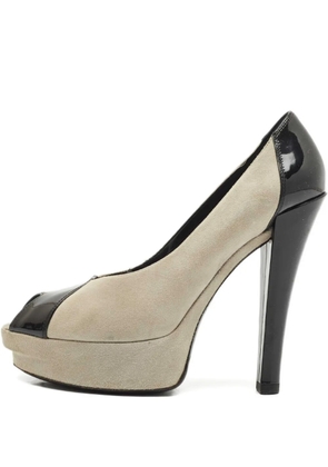Louis Vuitton Pre-Owned patent-leather platform peep-toe pumps - Neutrals