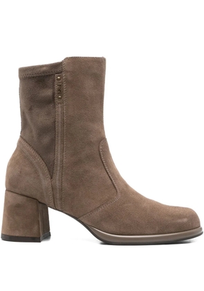 NERO GIARDINI 50mm zip-detail block-heel boots - Brown