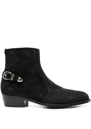 Lidfort buckle-detail suede boots - Black