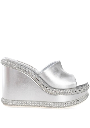 Casadei 80mm Jasmine wedges - Silver