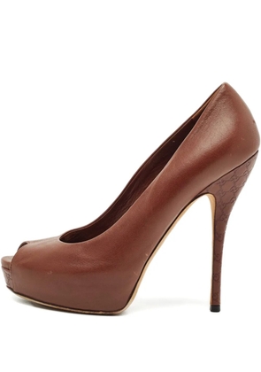Gucci Pre-Owned peep-toe platform pumps - Brown