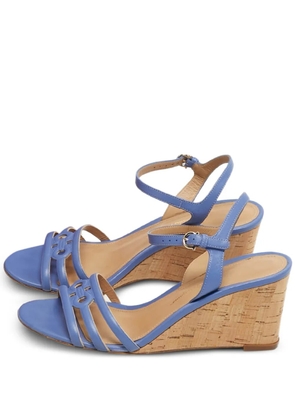 Ferragamo Pre-Owned Fieri leather wedge sandals - Blue