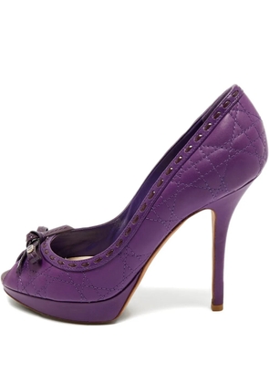 Christian Dior Pre-Owned Cannage bow leather pumps - Purple