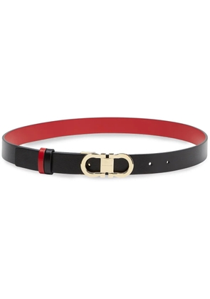 Ferragamo Gancini-buckle reversible leather belt - Black