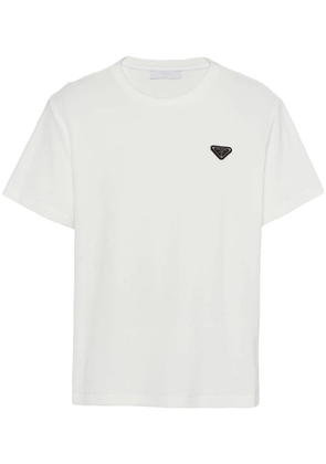 Prada triangle-logo terry T-shirt - White