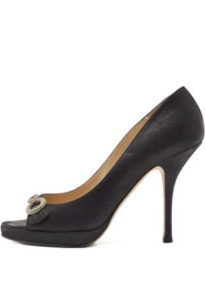 Jimmy Choo Pre-Owned 110mm open-toe embellishment pumps - Black