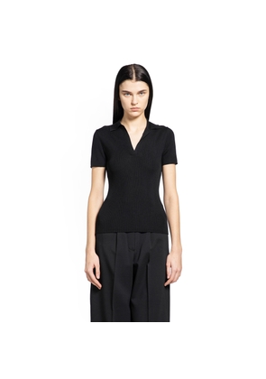 Rib Knit Wool Polo Shirt