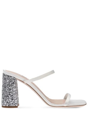 Miu Miu 85mm glitter-detail sandals - White
