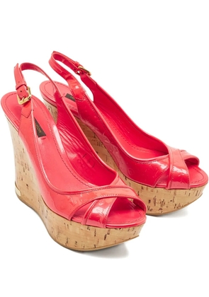 Louis Vuitton Pre-Owned Monogram cross-strap sandals - Red