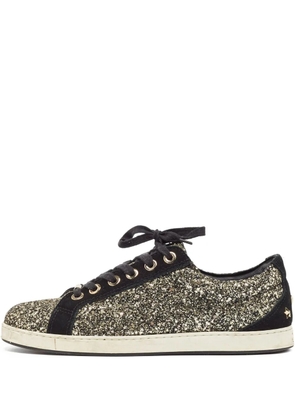 Jimmy Choo Pre-Owned glitter-detail sneakers - Gold