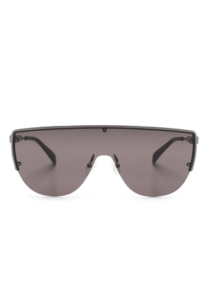 Alexander McQueen Eyewear skull-stud shield-frame sunglasses - Black