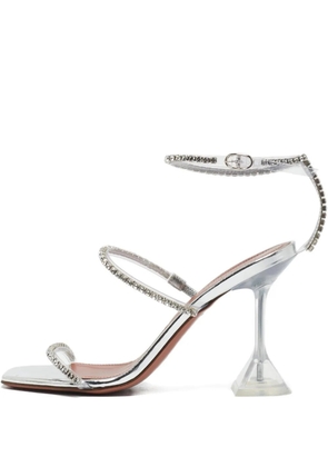Amina Muaddi rhinestone strap sandals - Silver
