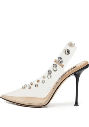 Sergio Rossi Vintage pre-owned 110mm Milano crystal-embellished pumps - White