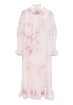 ZIMMERMANN Crush Flower midi dress - Pink