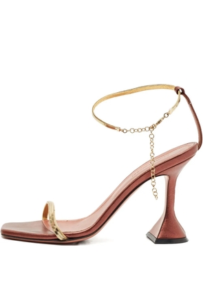 Amina Muaddi Pre-Owned 95mm leather heeled sandals - Yellow