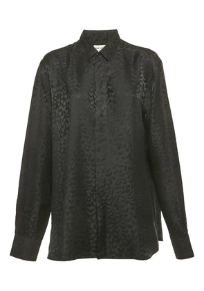 Saint Laurent Pre-Owned patterned silk satin shirt - Black