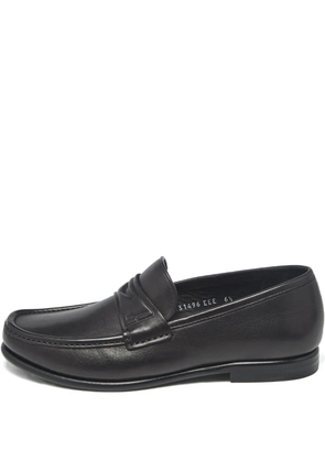 Ferragamo Pre-Owned round-toe slip-on leather loafers - Black