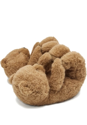 VETEMENTS Hug Me teddy bear slippers - Brown