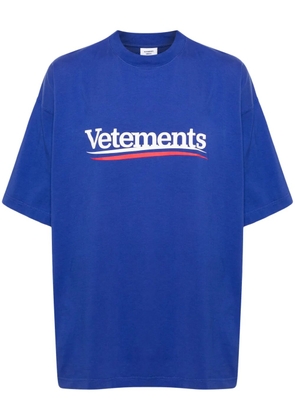 VETEMENTS logo-print cotton T-shirt - Blue