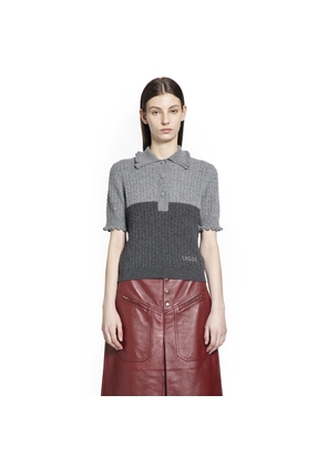 Two-Tone Cable-Knit Polo