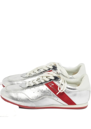 Christian Louboutin Pre-Owned My K leather low lace-up sneakers - Silver