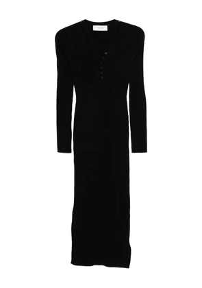 IVORY PARIS buttoned ribbed dress - Black