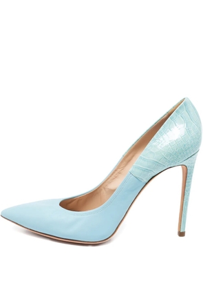 Casadei Vintage 2024 croc-embossed leather pumps - Blue