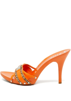 Christian Dior Pre-Owned monogram logo-plaque sandals - Orange