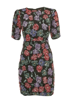 Maje Razul sequin floral mini dress - Black