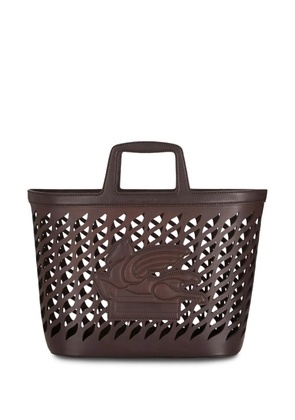 ETRO Pegaso-motif laser-cut tote - Brown