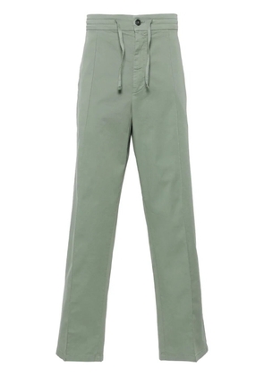 Canali drawstring-waist straight-leg trousers - Green