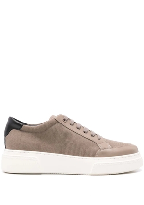 Giorgio Armani lace-up canvas sneakers - Neutrals