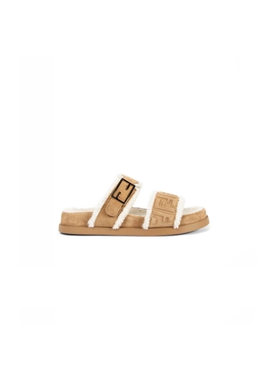 FF Suede and Shearling sandals