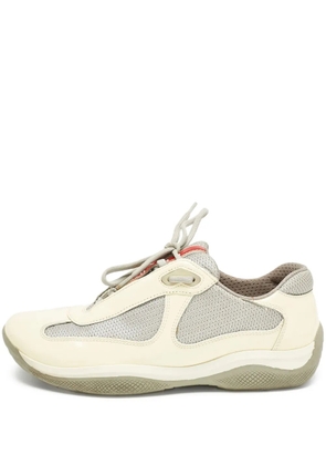 Prada Pre-Owned mesh-panel sneakers - Neutrals