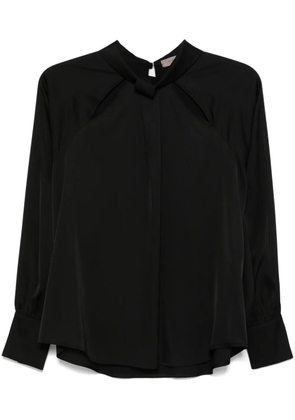 D.Exterior satin blouse - Black
