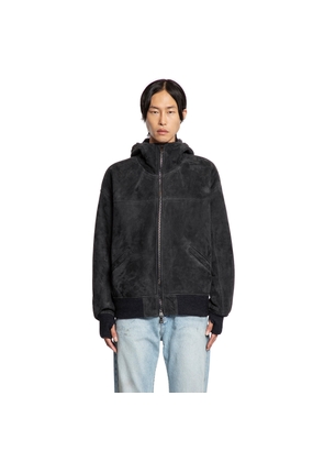 Velour Sheepskin Hooded Jacket