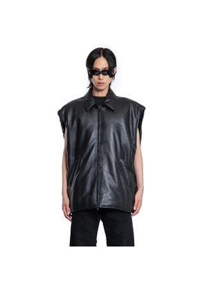 Sleeveless Bomber in supersoft leather