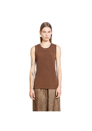 UMA WANG WOMAN BROWN T-SHIRTS & TANK TOPS