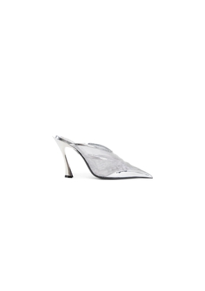 MUGLER WOMAN SILVER MULES