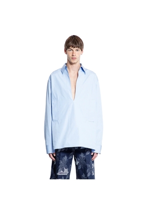 V-Neck Cotton Poplin Shirt