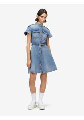 ALEXANDER MCQUEEN - Denim Mini Dress - Item 857116QMAD14383
