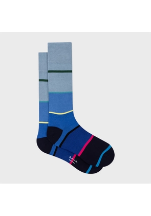 Paul Smith Blue Cotton-Blend Stripe Socks